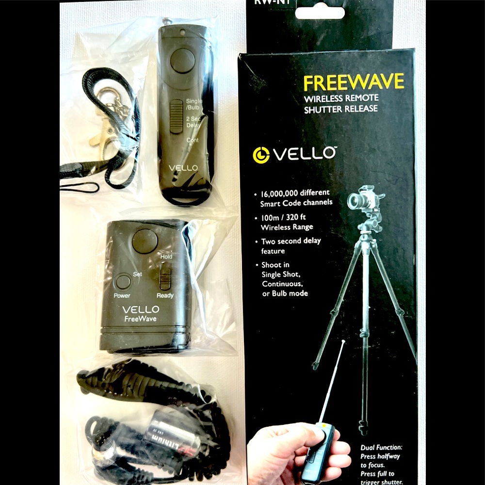 NWT VELLO Freewave Wireless Remote Shutter Release for Tripod